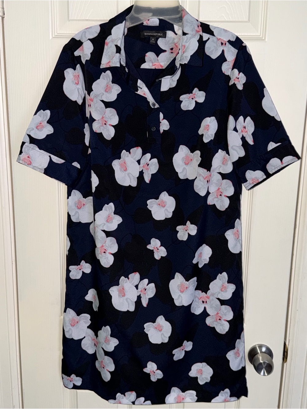 Banana Republic Navy Floral Polo Dress - Medium